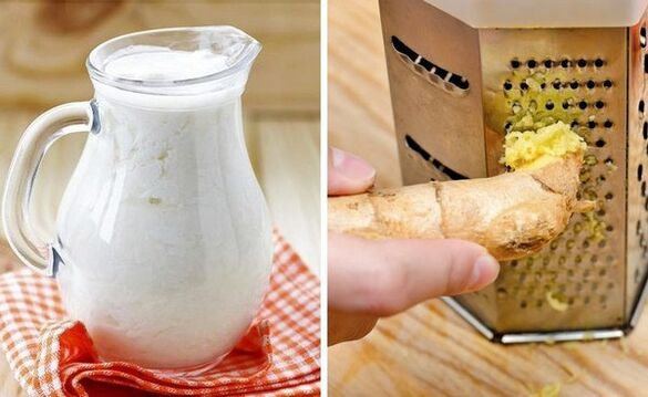 Göra en cocktail av kefir och riven ingefära